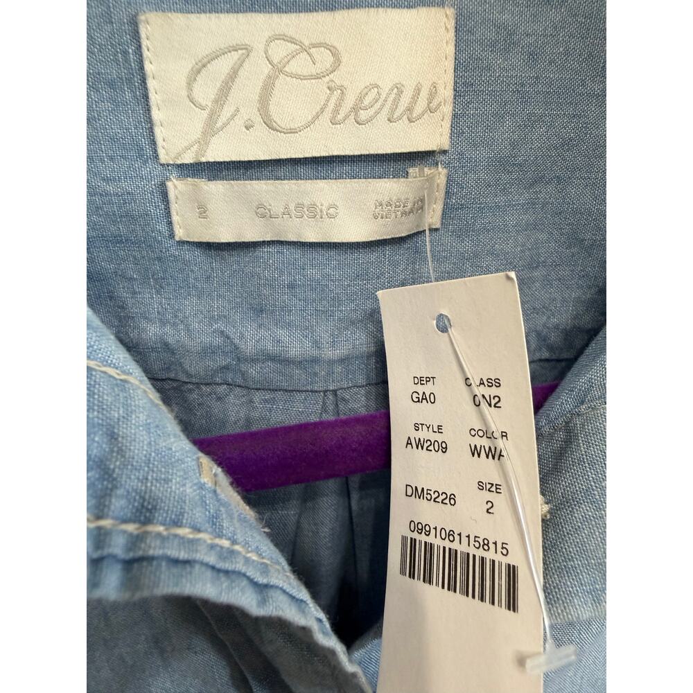 J CREW Classic-fit Chambray Shirt Relax Fit Women's 2 New - Picture 13 of 14